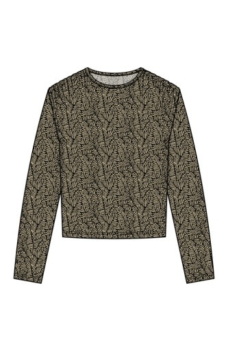 Liverpool Los Angeles long sleeve jewel neck knit top w/ shirring