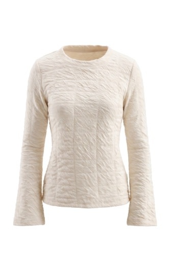 Liverpool Los Angeles long flare sleeve crew neck knit top