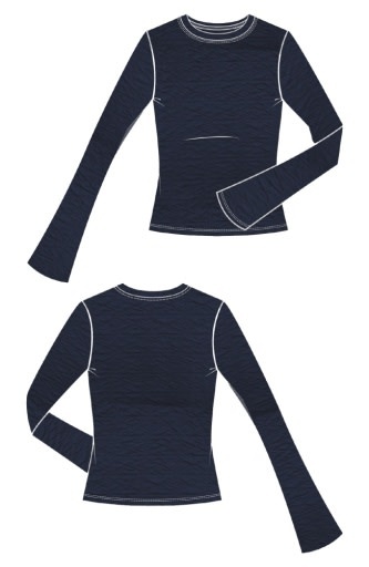 Liverpool Los Angeles long flare sleeve crew neck knit top