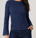 Liverpool Los Angeles long flare sleeve crew neck knit top
