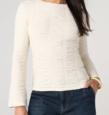 Liverpool Los Angeles long flare sleeve crew neck knit top