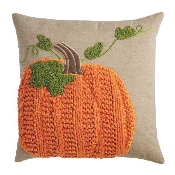 Mudpie Square Pumpkin Vine Pillow