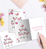 Champagne Piled High Wedding Greeting Card
