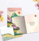 Mountain Path Trees Retirement Greeting Card