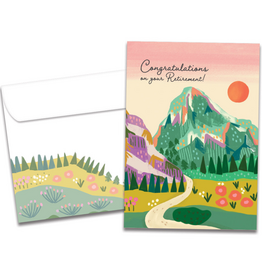 Mountain Path Trees Retirement Greeting Card