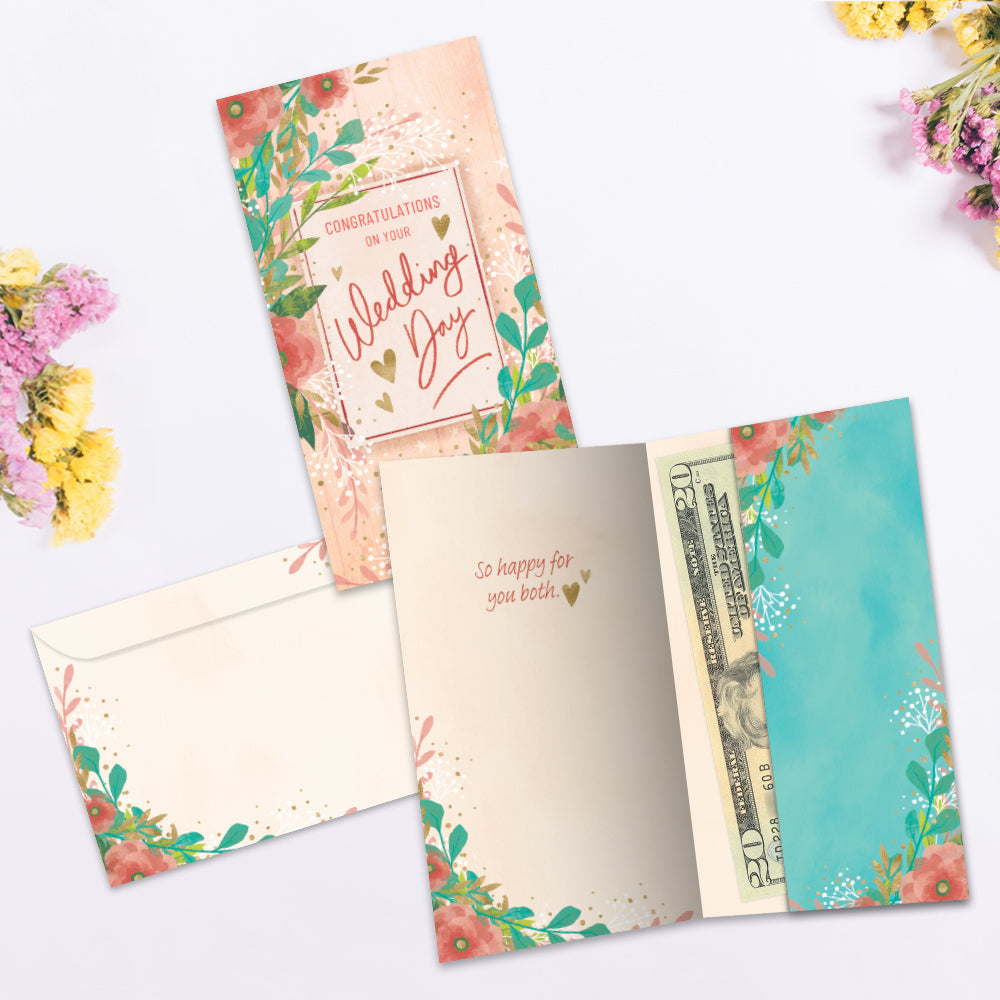 Happy Flowers Money Holder Card