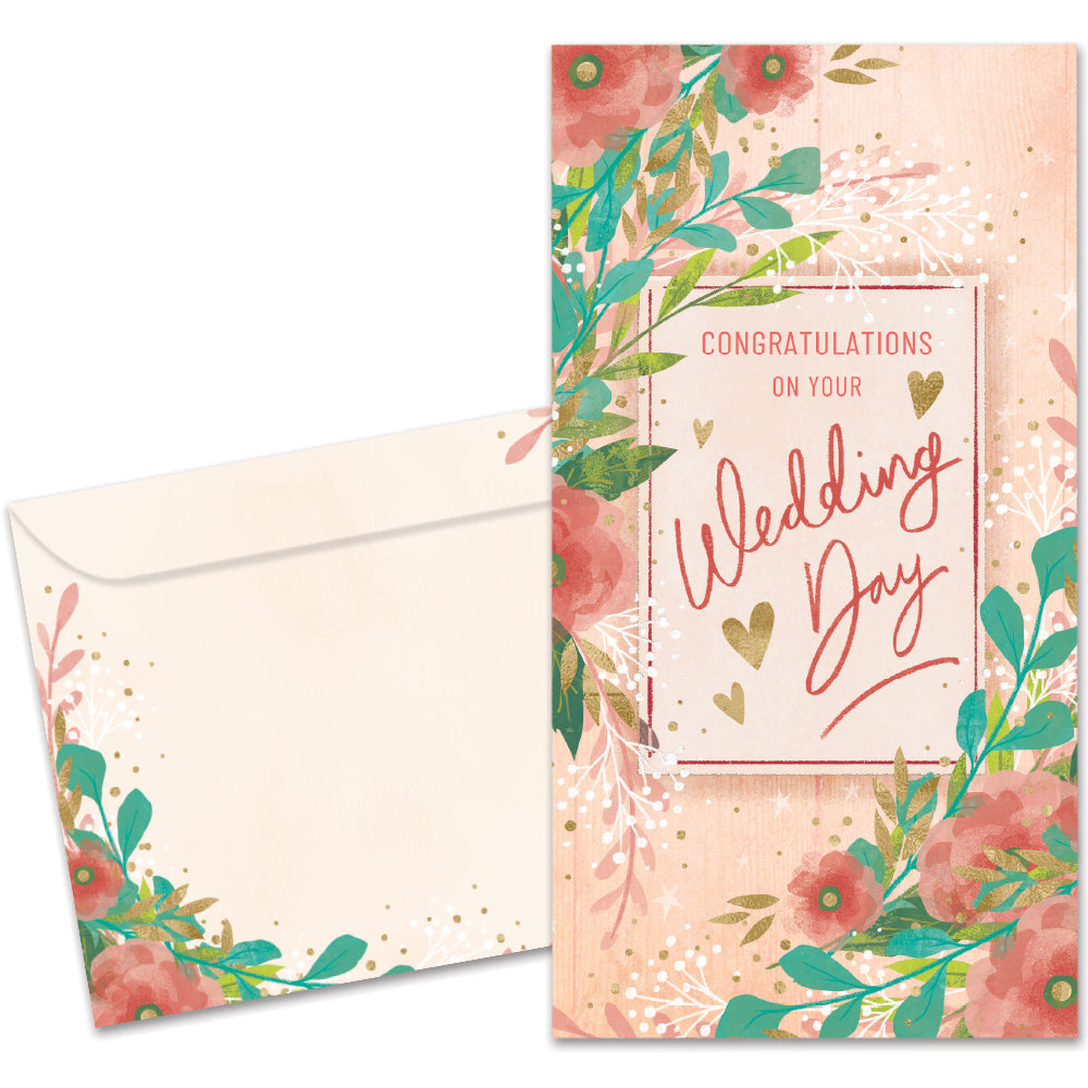 Happy Flowers Money Holder Card