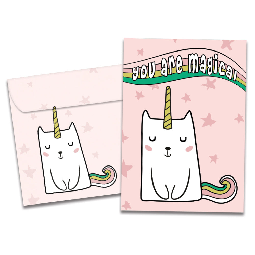 Magical Cat Unicorn Birthday Greeting Card