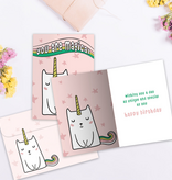 Magical Cat Unicorn Birthday Greeting Card