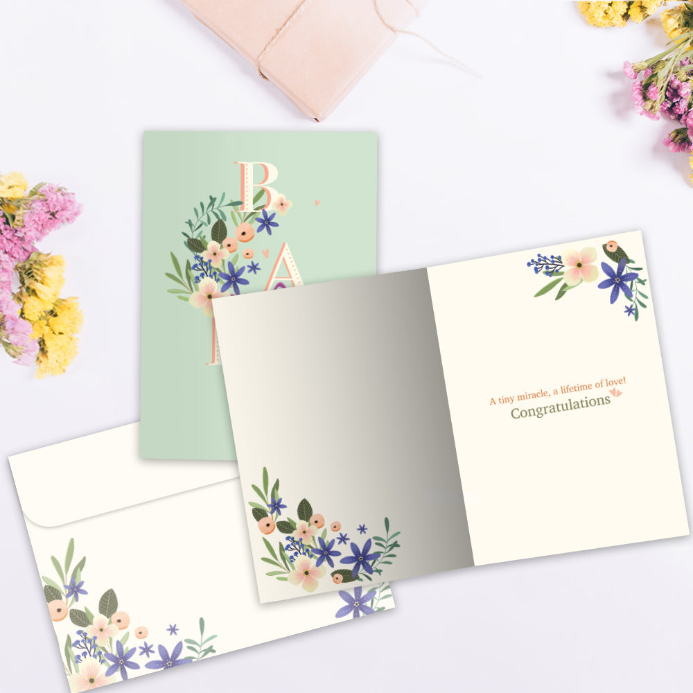 Butterfly Miracle New Baby Greeting Card