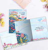 Rainbow Floral Path Birthday Greeting Card