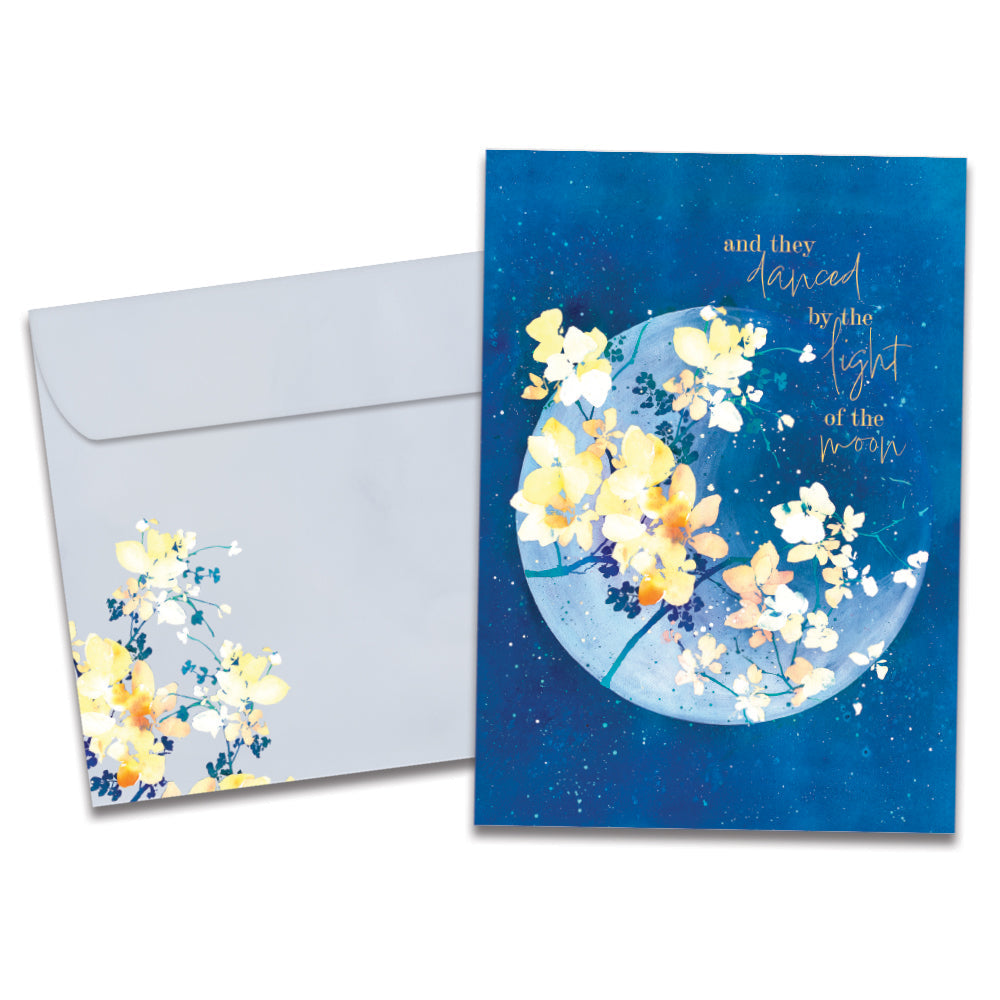 Floral Moonlight Wedding Greeting Card