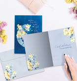 Floral Moonlight Wedding Greeting Card