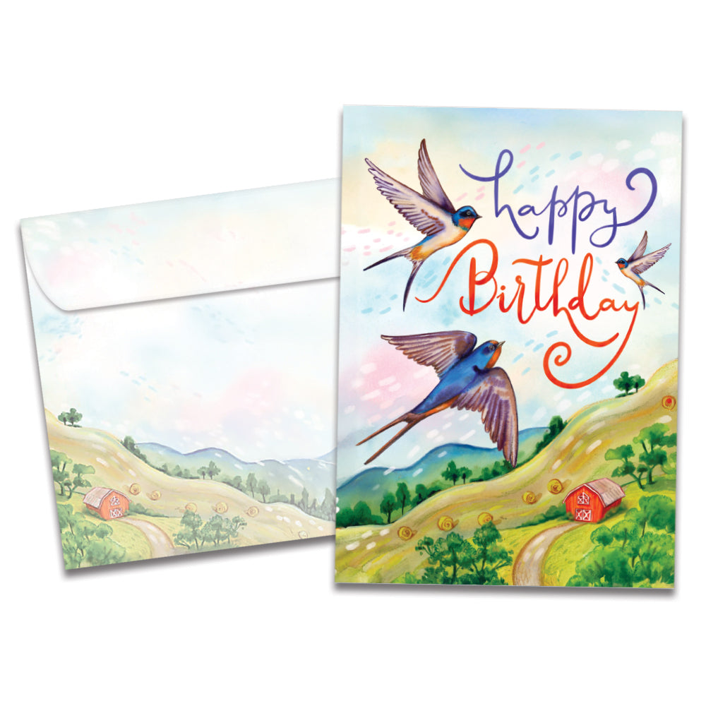 Spirits High Birds Birthday Greeting Card
