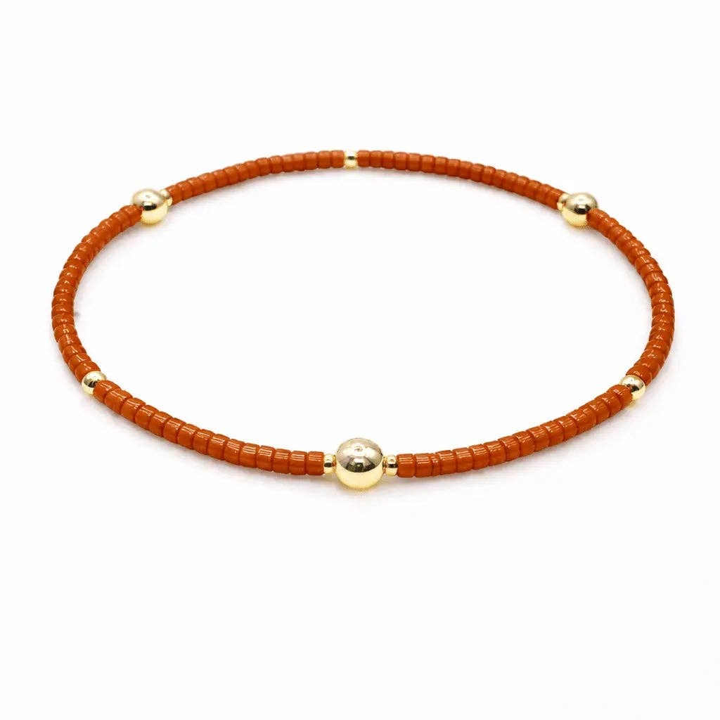 Erin Gray Game Day - Burnt Orange & Gold Filled Bracelet
