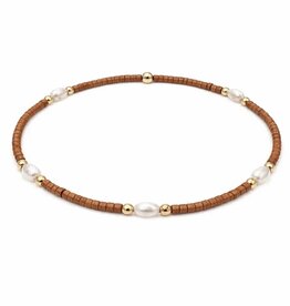 Erin Gray Game Day – Pearl, Burnt Orange & Gold Waterproof Bracelet