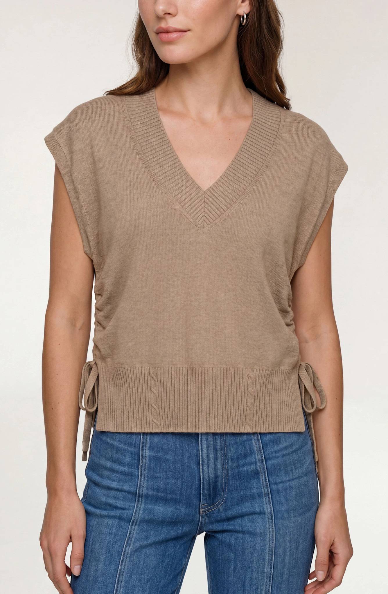 Liverpool Los Angeles vneck dolman popover sweater w/ ties