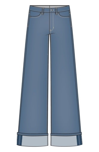 Liverpool Los Angeles morgan cuffed crop wide leg w. trim 30' inseam