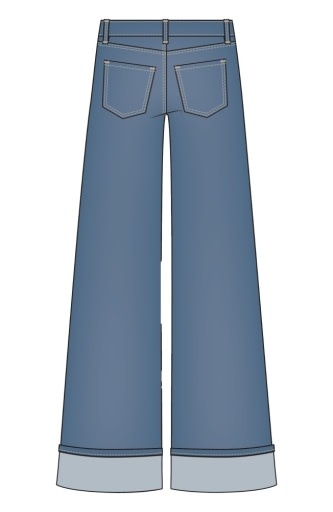 Liverpool Los Angeles morgan cuffed crop wide leg w. trim 30' inseam