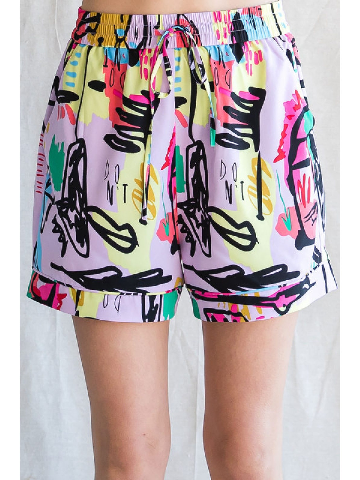 Jodifl Lavender Mix Pop Art Shorts