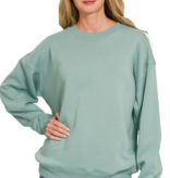 Ash Blue Fleece Crewneck Pullover Sweatshirts