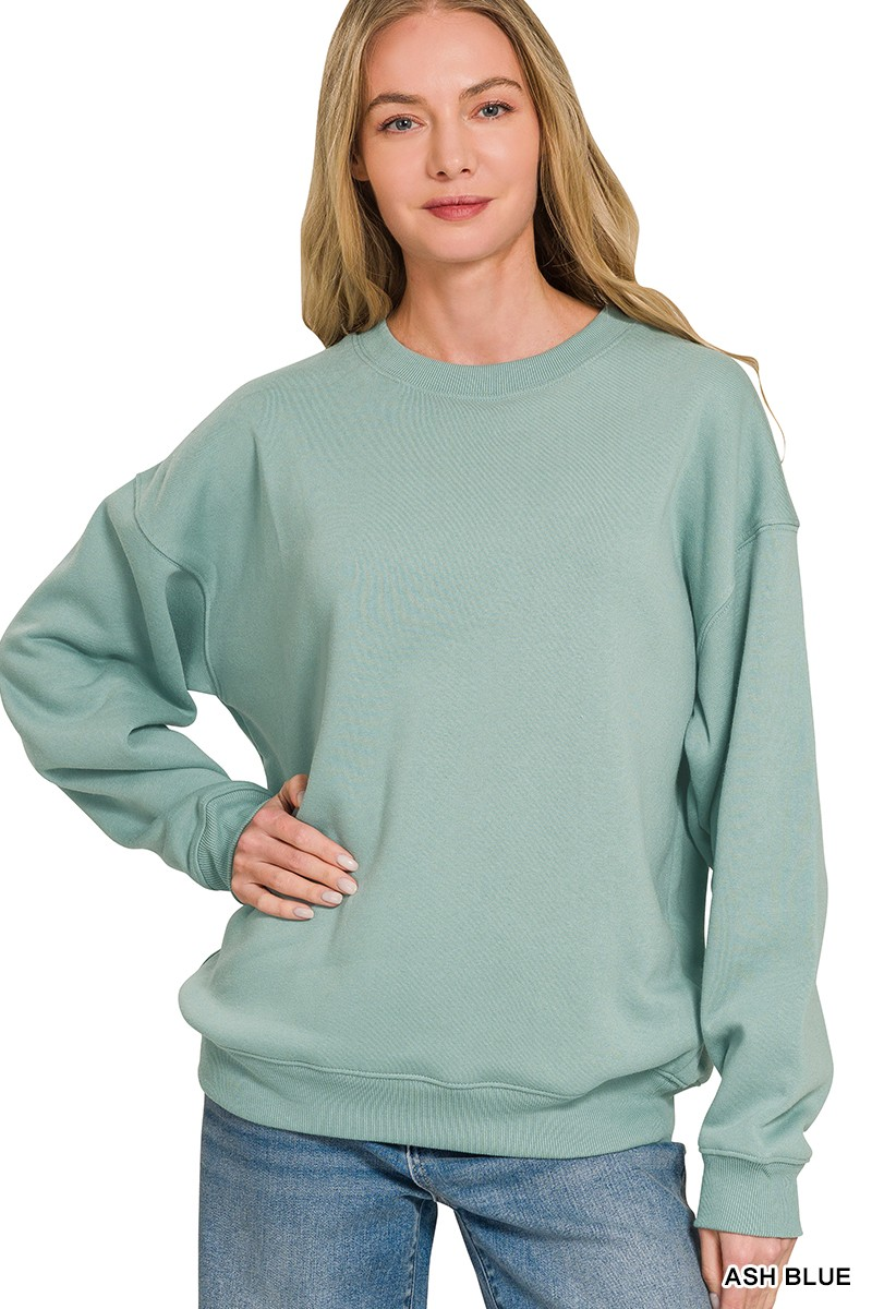 Ash Blue Fleece Crewneck Pullover Sweatshirts
