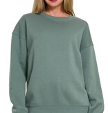 Ash Jade Fleece Crewneck Pullover Sweatshirts