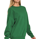 Dk Green Fleece Crewneck Pullover Sweatshirts