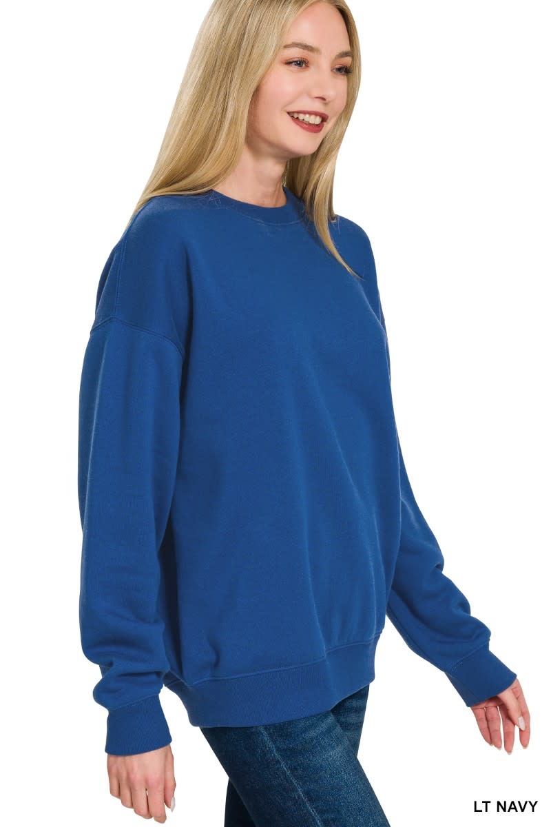 Lt Navy Fleece Crewneck Pullover Sweatshirts
