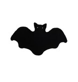 FLEURISH Faux Sherpa Fabric Bat Shaped Pillow, Black