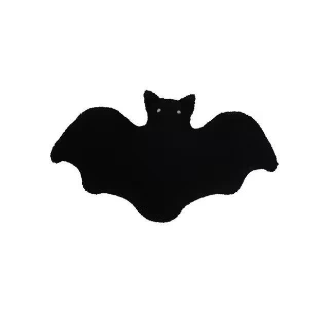 FLEURISH Faux Sherpa Fabric Bat Shaped Pillow, Black