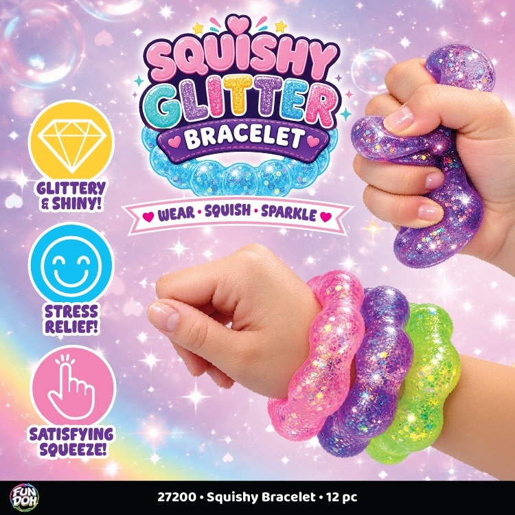 Novelty Brands Fun Doh Squishy Sparkle Glitter Sensory Bracelet