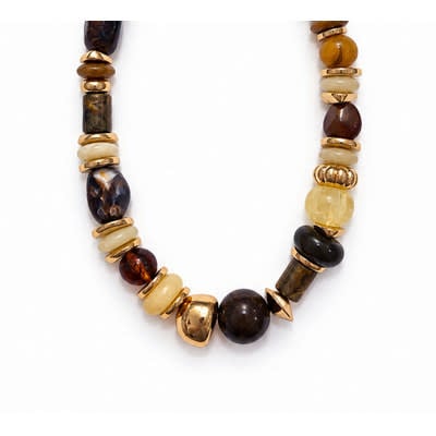 Meghan Browne Style Brown Multi Cal Necklace