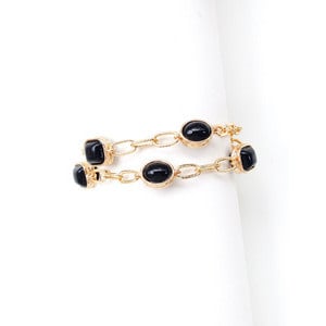 Meghan Browne Style Black Goldie Bracelet