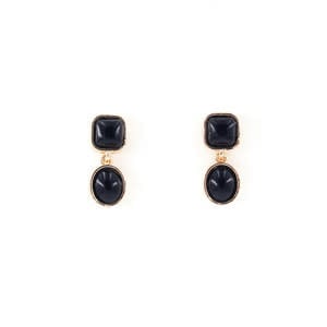 Meghan Browne Style Black Ross Earrings
