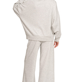 Heather Grey Scuba Collared Pullover & Center Seam Pants Set