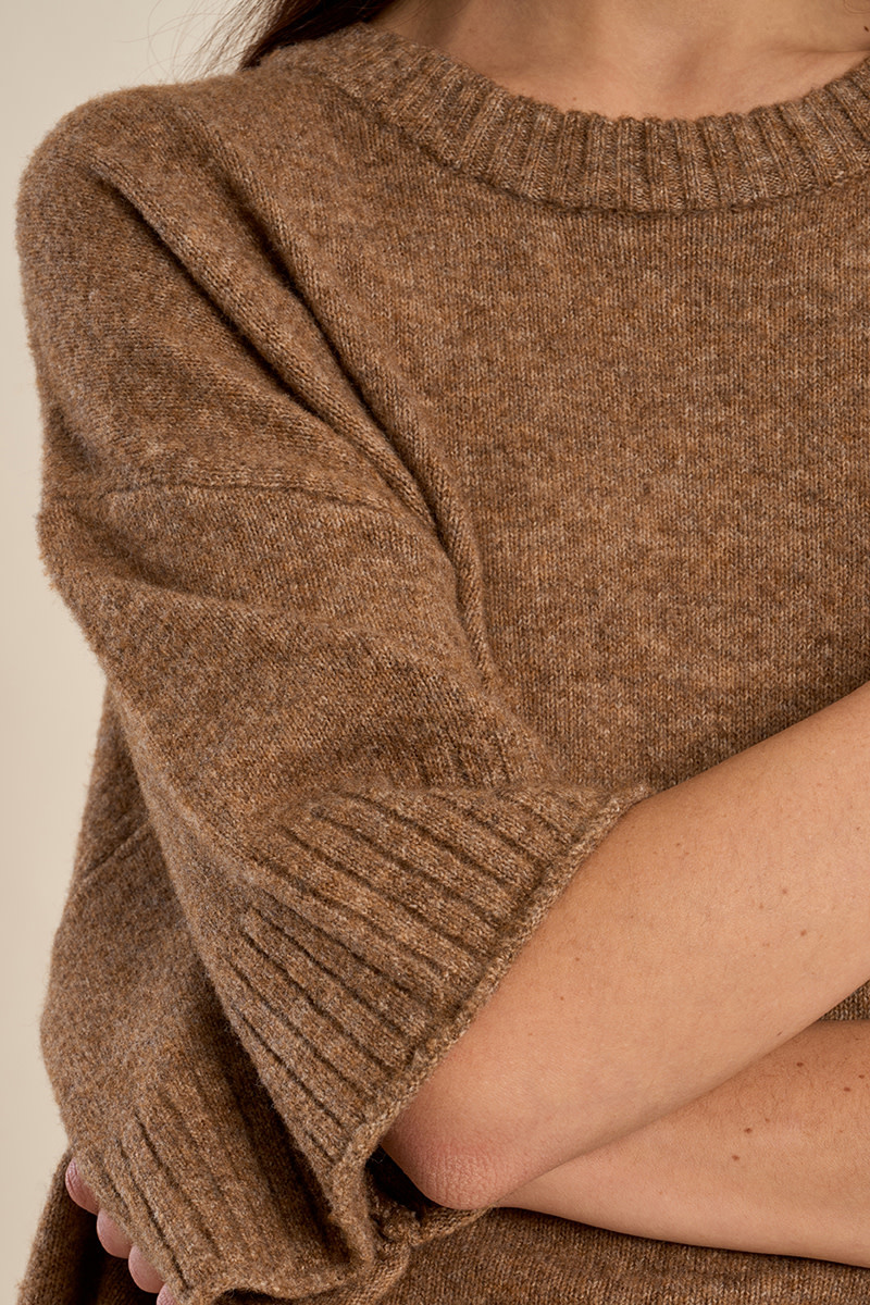 Molly Bracken Camel Ladies Knitted Sweater