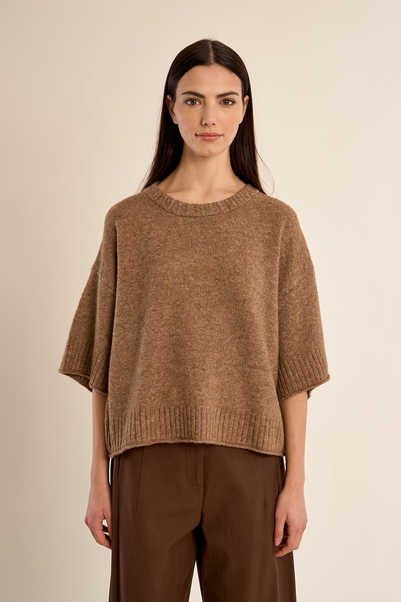 Molly Bracken Camel Ladies Knitted Sweater