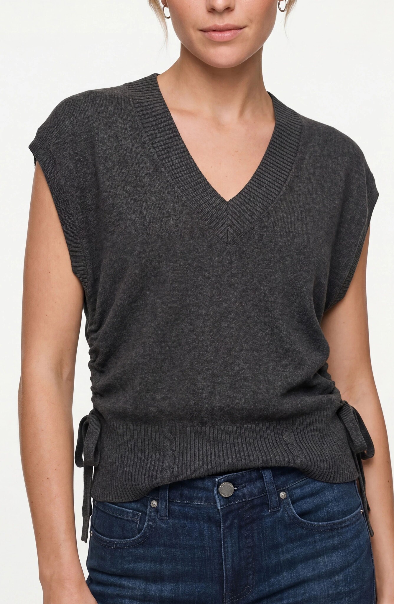 Liverpool Los Angeles vneck dolman popover sweater w/ ties