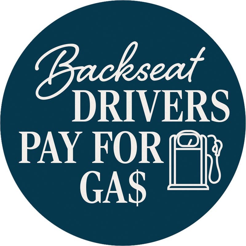 FLEURISH Backseat Driver Round Car Coaster