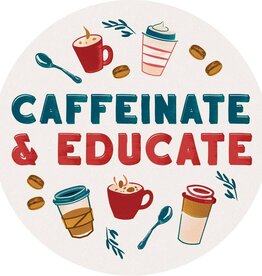FLEURISH Caffeinated & Educated Round Car Coaster