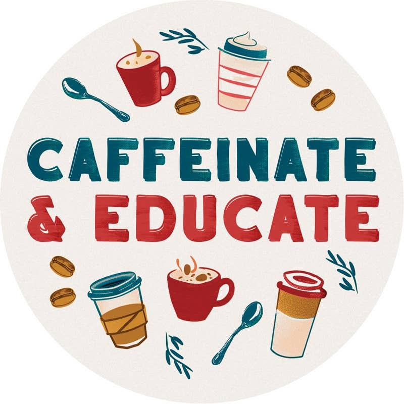 FLEURISH Caffeinated & Educated Round Car Coaster