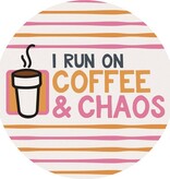 FLEURISH Coffee & Chaos Round Car Coaster