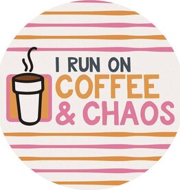FLEURISH Coffee & Chaos Round Car Coaster