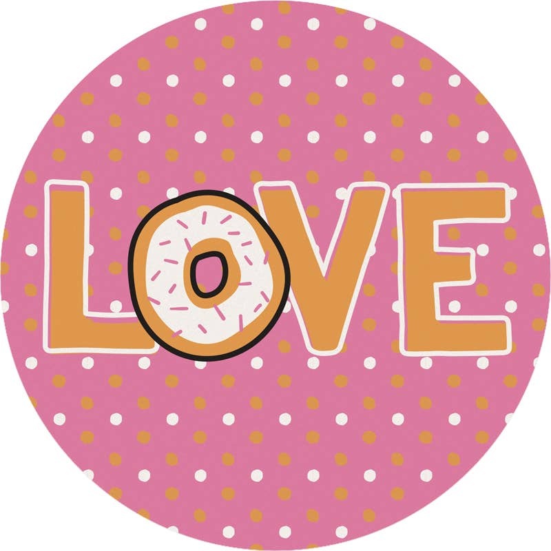 FLEURISH Love Donut Round Car Coaster