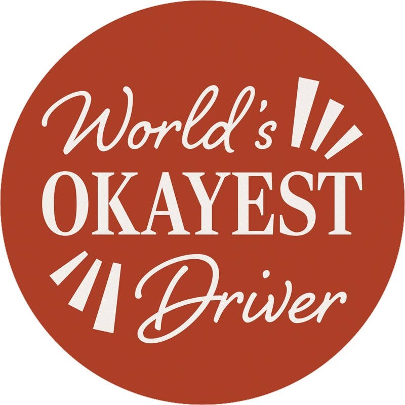 FLEURISH Okayest Driver Round Car Coaster