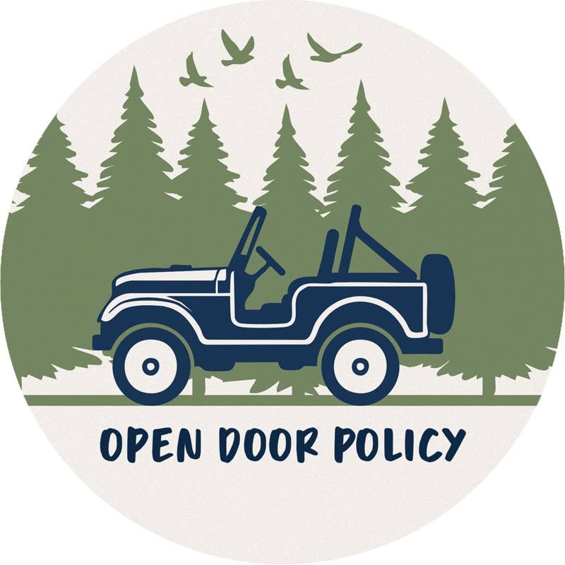 FLEURISH Open Door Jeep Round Car Coaster