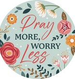 FLEURISH Pray More Round Car Coaster