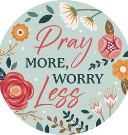 FLEURISH Pray More Round Car Coaster
