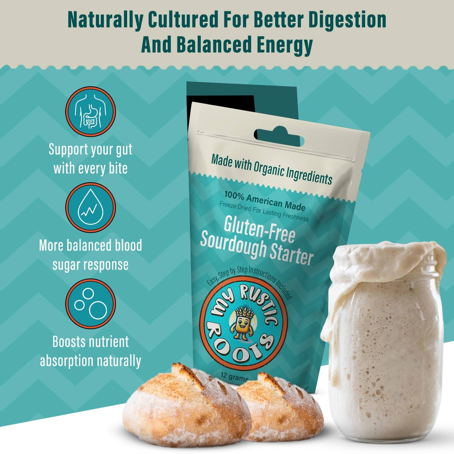My Rustic Roots Gluten-Free Sourdough Starter Culture - Bestseller - Organic